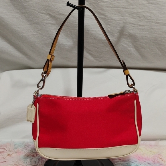 Coach Handbags - SALE! Authentic Coach Vintage Mini Red & Cream Bag